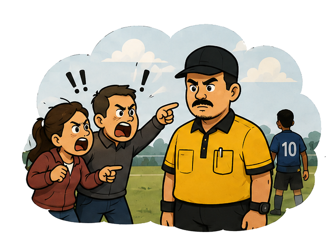 Parents confronting a referee